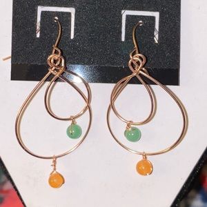 Rose Gold Double Teardrop Hoop Earrings